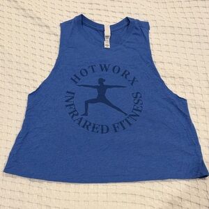 Hotworx blue cropped low side tank